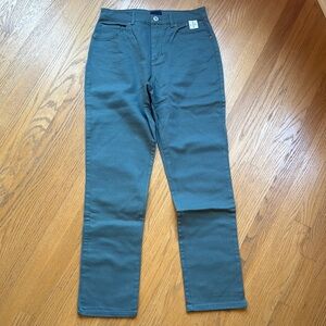 Basic Editions Teal classic fit Straight-Leg Pants sits at natural waist sz 8